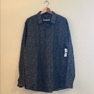 INC International Concepts Black Relaxed Fit Casual Shirt